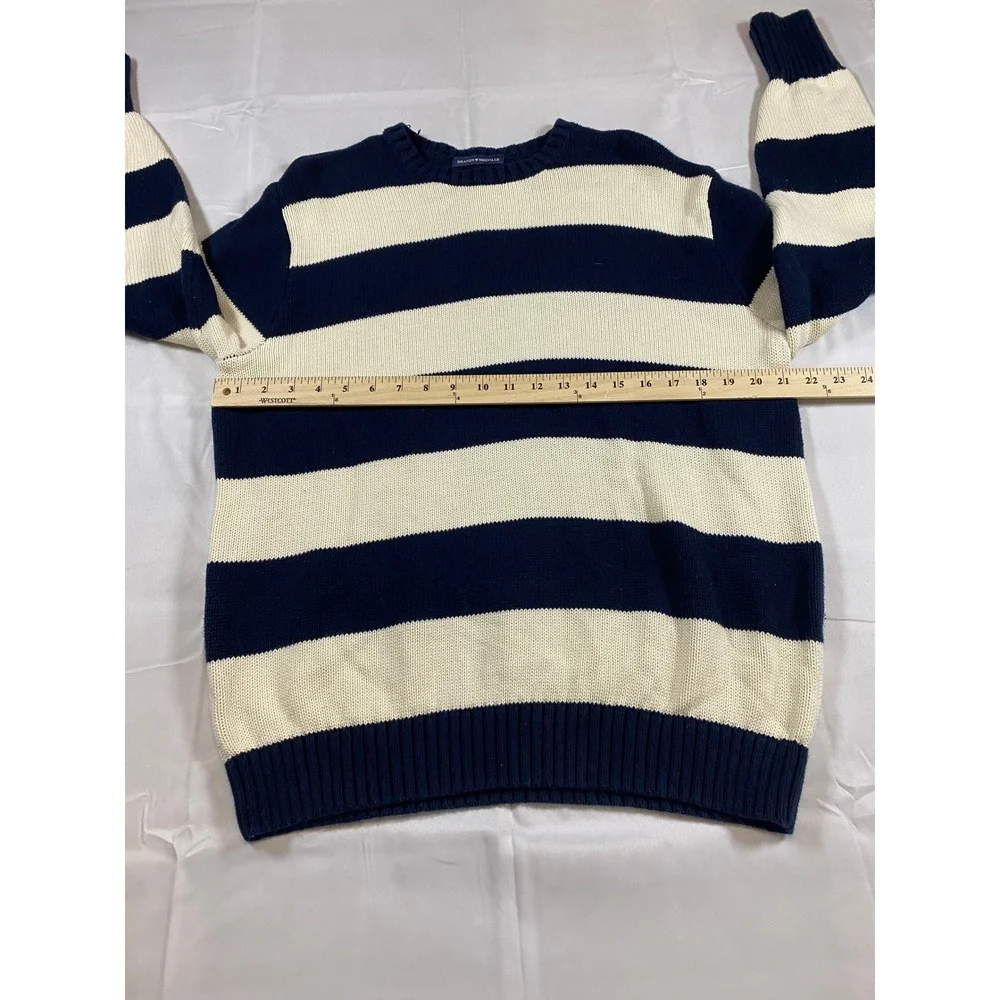 Brandy Melville Navy Cream Striped Crew Neck Long Sleeve‎ Sweater